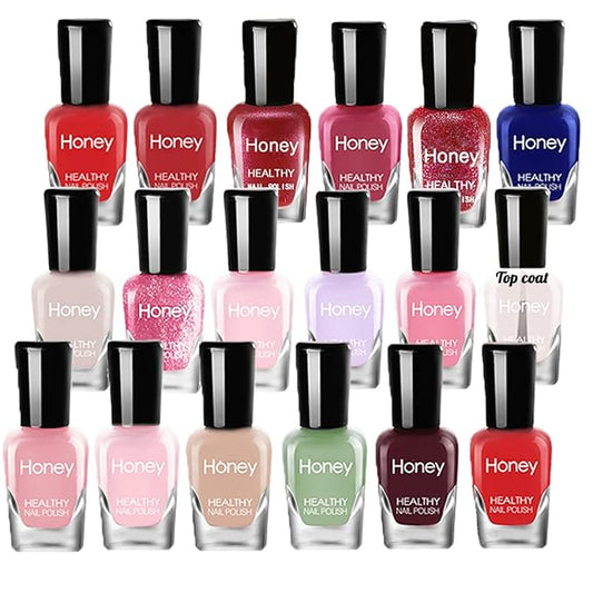 Non Toxic Nail Polish Set, Easy Peel Off and Fast Dry NailPolish Set for Pack, Eco Friendly & Organic Water Based Nail Polish for Women,Teens (18 Bottles)