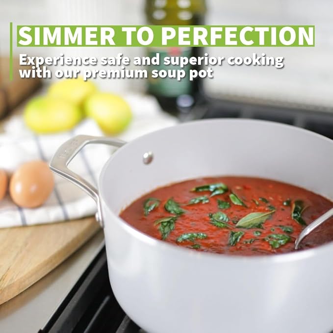 TECHEF - CeraTerra Collection Ceramic Nonstick Cookware Set (PTFE and PFOA Free Ceramic Exterior & Interior), Made in Korea, (6-Piece Set)