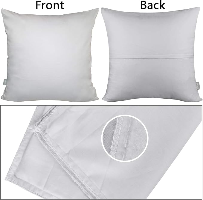 Thmyo 4-Pack 100% Cotton Comfortable Solid Decorative Throw Pillow Case Square Cushion Cover Pillowcase Sublimation Blank Pillow Covers DIY Throw Pillowcase(16x16 inch/ 40x40cm,Light Silver Grey)