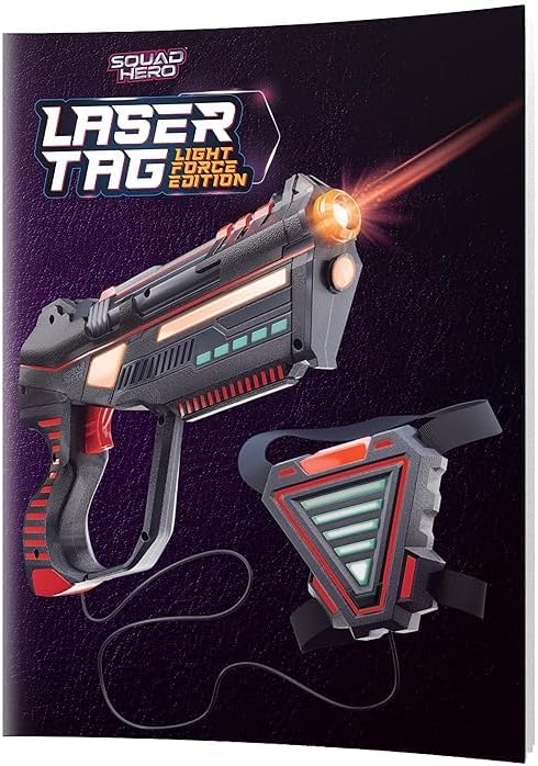 Squad Hero Rechargeable Laser Tag for Kids, Teens & Adults - Boys Gifts - Blasters & Vest Sensors - Fun Ideas Age 8+ Year Old Toys - 4 Set - Lazer Teen Boy Game Boys & Girls Outdoor Teenage Activities