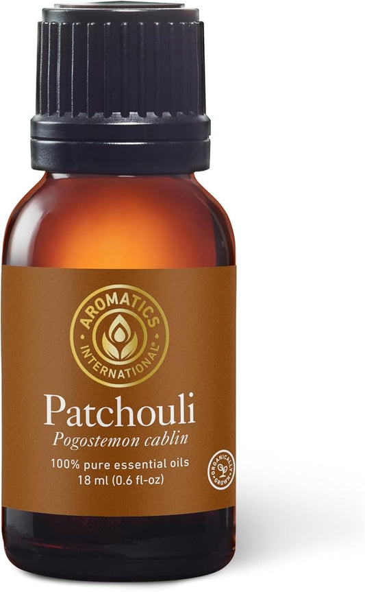 Aromatics International Organically Grown Patchouli Essential Oil 18ml | 100% Pure Essential Oil for Diffusion, Aromatherapy & Wellness Use