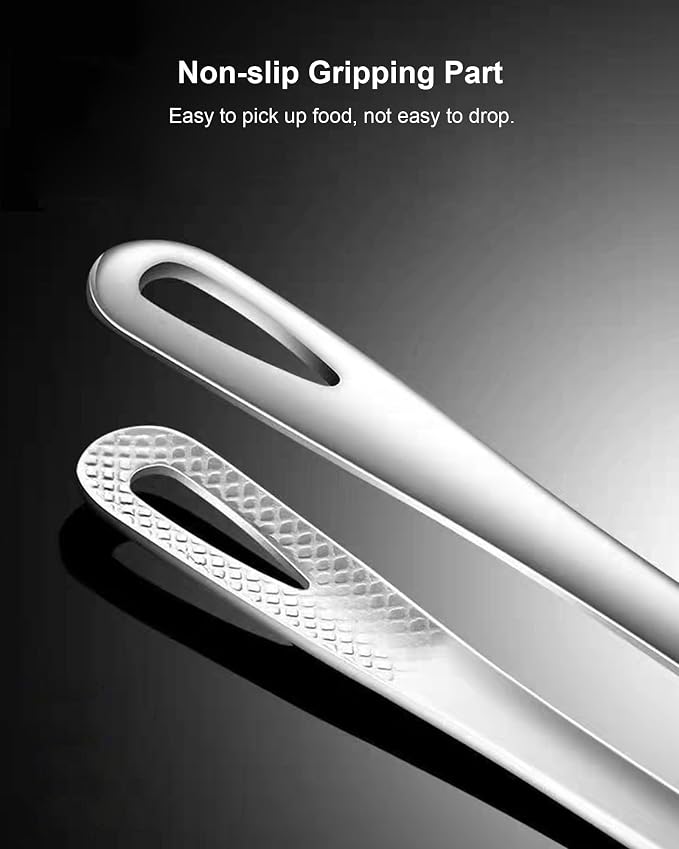 2 Pcs 11 Inches Korean BBQ Tongs Stainless Steel Grill Tongs Cooking Tweezers Japanese Barbecue Tong for Kitchen Cooking Salads Pasta Buffet Food Serving