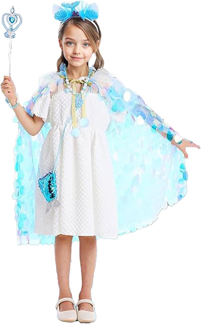 FKKFYY Rainbow Cape Cloak for Girl Princess