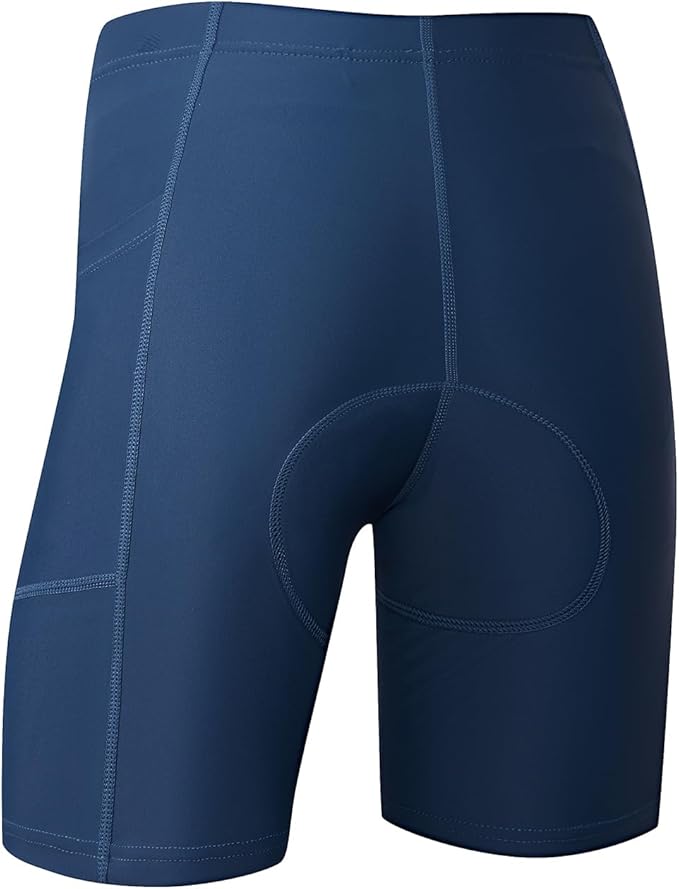 Kids Padded Bike Shorts Boys Girls Biking Shorts with Pockets 3D Padding Cycling Shorts for Boys