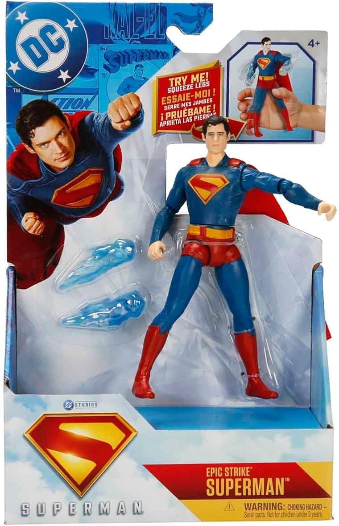 DC Comics, Superman Epic Strike Action Figure, 6-Inch Tall, Authentic Movie Styling, Includes 2 Accessories, Kids Toys for Boys and Girls Ages 4 and Up