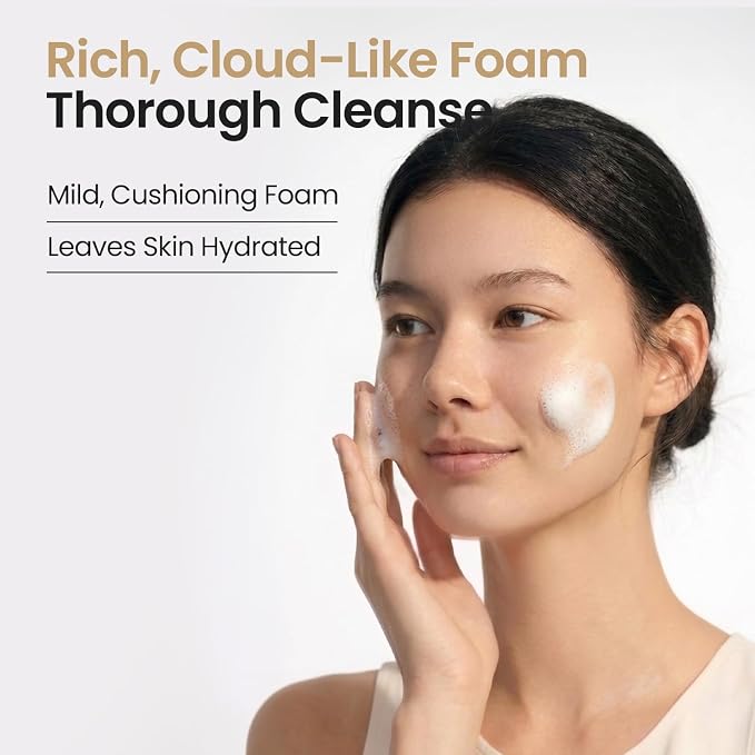 SKINFOOD Rice Daily Cleansing Foam 150ml - Delicate, Fine, and Smooth Brightening Cleansing with Fermented White Rice Ingredients - Firming Bubble Facial Foam Cleanser - For Men and Women (5.07 fl. oz.)