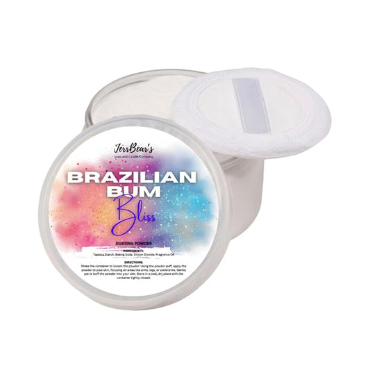 Brazilian Bum Bliss Dusting Powder, Talc Free Body Formula for Women, Soft Scented Skin Care, Gentle Powder for Daily Freshness, (4oz Jar) | Talc Free Body Formula, Soft Scented Skin Care, Gentle Powder for Daily Freshness, Includes Puff Application