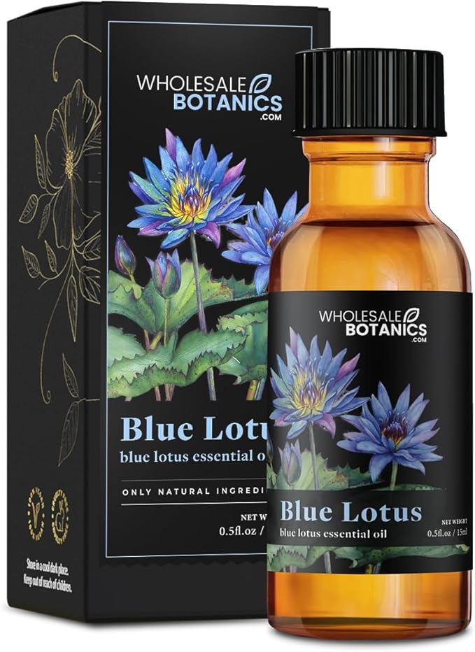 Blue Lotus Essential Oil by Wholesale Botanics | Premium Grade Essential Oil | for Aromatherapy, Soaps, Lotions, & Candles | Vegan & Cruelty Free (0.5 Fl Oz)
