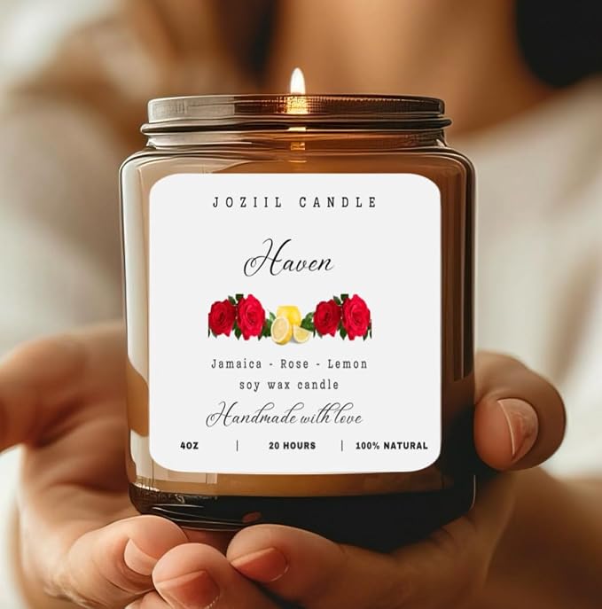 4 Pack Candles for Home Scented Aromatherapy Candle Gift Set for Women Soy Wax Long Lasting Amber Jar Candles Gift for Birthday Mother's Thanksgiving Day Present and Christmas Handmade in USA