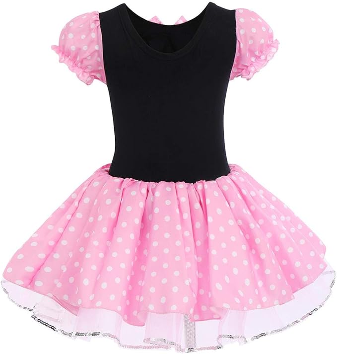 IBTOM CASTLE Toddler Girl Polka Dots Party Fancy Costume Tutu Dress up Dance Leotard Gymnastic Cosplay Cartoon Ear Headband