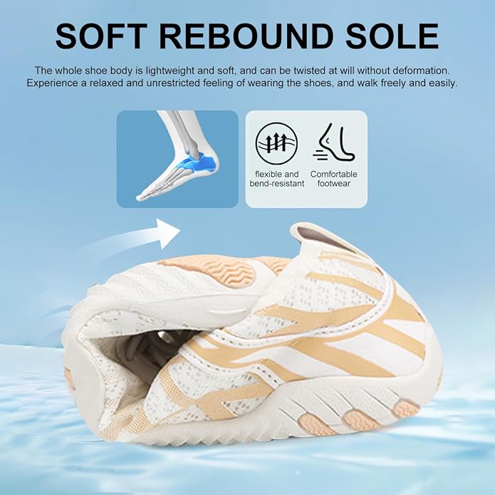 ELETON Barefoot Shoes Women Men Footwear, Wide Toe Box Hiking Zero Drop Non-Slip Quick-Dry River Boat Pool Beach Water Shoes, Lightweight Swimming Running Walking Sneakers Unisex
