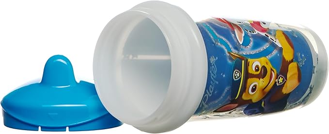 Playtex Baby Sipsters Hard Spout PAW Patrol Sippy Cup for 12+ Months, 9 Ounce (2 Count), Blue Glitter Chase and Marshall, Insulated Water Bottle for Kids, Spill-Proof Cups for Toddlers 1-3, Stage 3