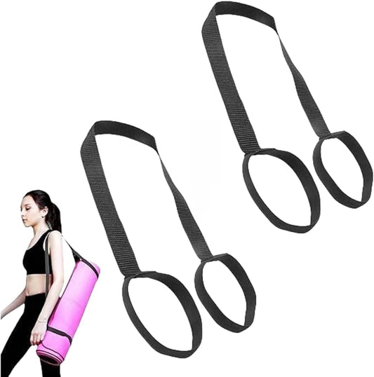 2Pcs Yoga Mat Straps For Carrying - Yoga Mat Elastic Straps, Adjustable Yoga Carrying Strap Holder Straps, Exercise Mat Carrier Strap, Weight Loss Fitness Binding Rope, Fitness Accessories