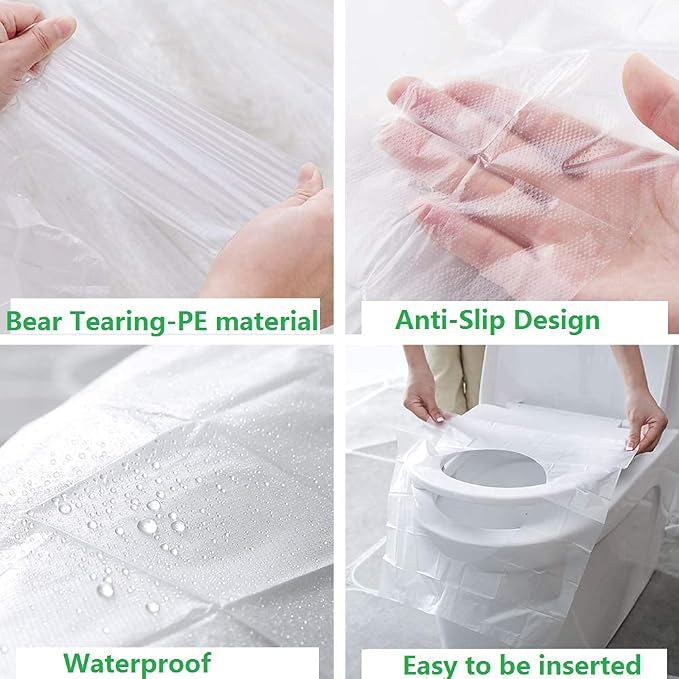 50 PACK Toilet Seat Covers,Disposable Waterproof, Portable Potty Seat Covers for Toddlers, Kids, and Adults, Ideal for Kids Potty Training and Adults,Individually Wrapped for Travel Home, On the Go