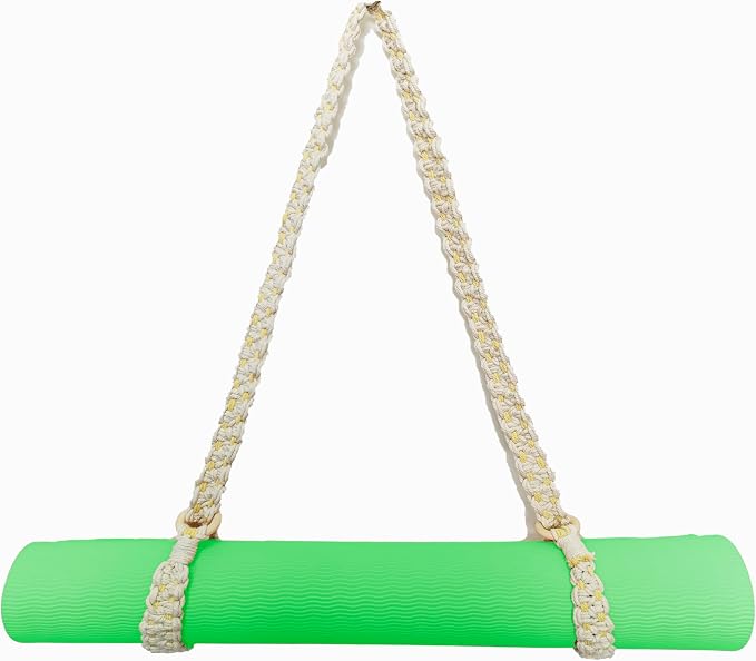 kiido Macrame Yoga Mat Carrying Strap [MAT NOT Included], Hand Woven Multi-use Strap/Carrier for Your Yoga Mat, Exercise Mat