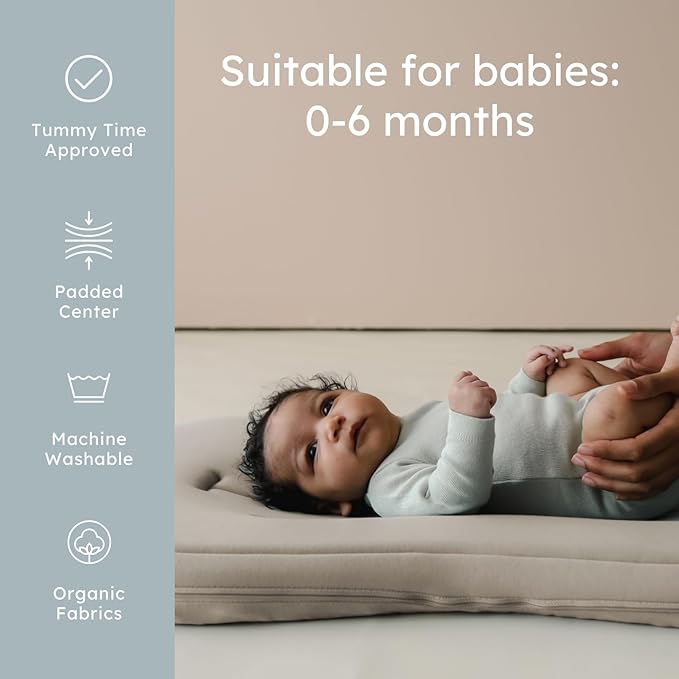 snuggle me® Baby Lounger Curve - Premium Organic Cotton with Foam Core, Machine-Washable Cover, Buttery-Soft & Breathable CSPC Compliant Infant Lounger Baby Nest Pillow with Travel Bag - Birch