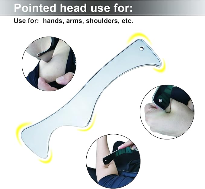 Muscle Scraper Tool, Gua Sha Tool, Scraping Massage Tools, Stainless Steel Scraping Tool, IASTM Tools, Fascia Massage Tool to Physical Therapy for Scar Tissue, Soft Tissue, Relieve Body Pain