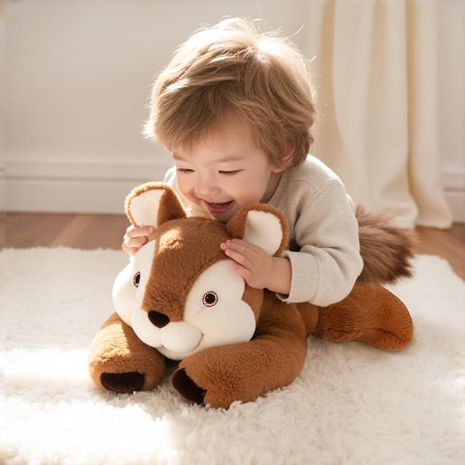 Niuniu Daddy 20" | 3.3 Pound Squirrel Weighted Stuffed Animals for Kids Adults, Large Squirrel Weighted Beads for Body Pillow for Sleeping, Soft Plush Toy for Birthday Christmas Holiday Presents