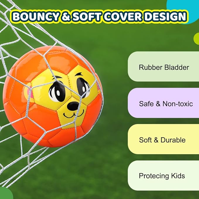 Dilabnba 3PCS Mini Soccer Balls, Soft and Safe Football Toys for Kids Toddlers, Indoor Outdoor Sport Colorful Ball Set Gifts for Girls Boys (Blue Green Orange)