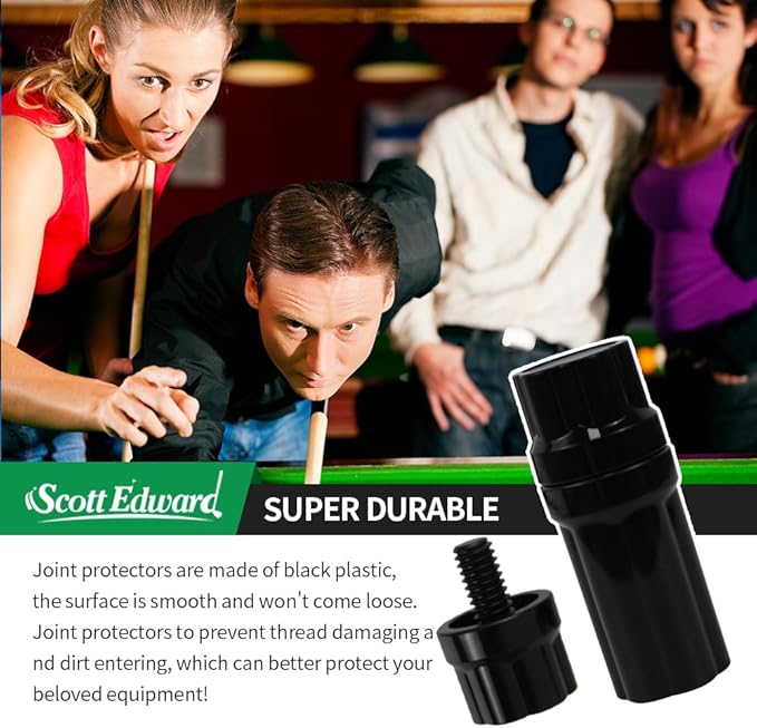 3 Pair Billiard Stick Joint Protectors, 5/16" x 3/4/8/9//10/11/14/18， Pool Cue Stick Protectors Threaded Joint Protectors Plastic Billiards Equipment