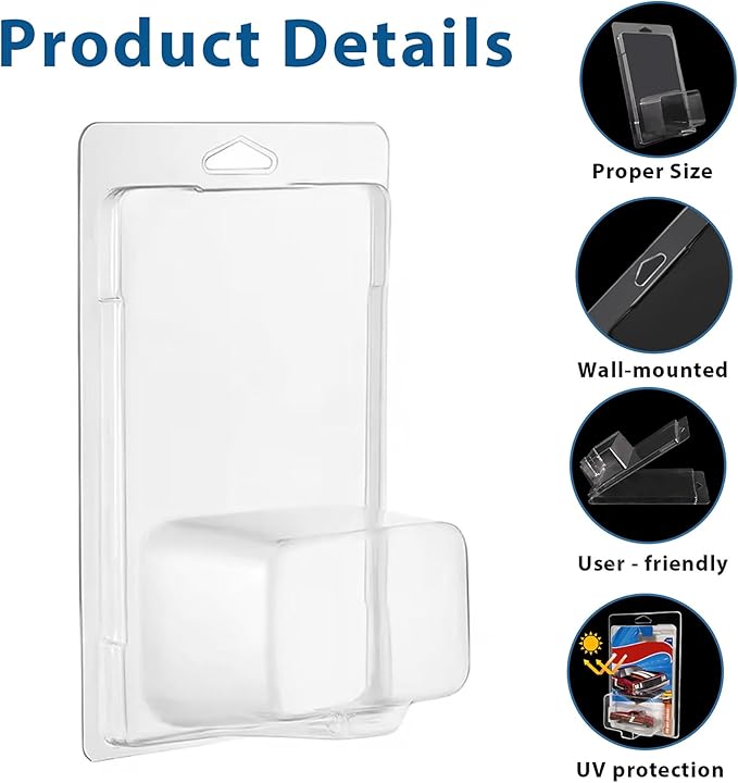 25-Pack Protector case for Hot Wheels -Clamshell Plastic Display Cases for 1:64 Scale Models, Crystal Clear UV-Resistant, Dust-Proof & Scratch-Resistant Plastic Storage Case with Secure Seal