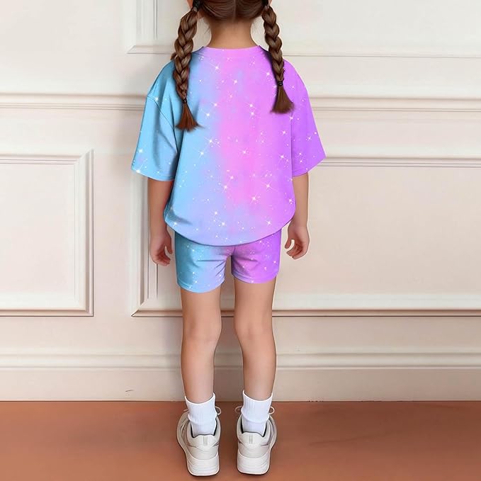 K-POP DEM0N Hunters Outfits for Girls, 2 Piece T-Shirts and Apparel Sets Birthday Gift