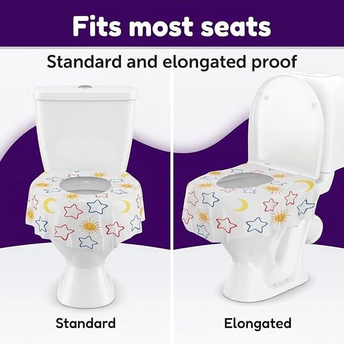 Mighty Clean Baby 44-Pack Disposable Toilet Seat Covers - XL Waterproof Potty Covers for Toddlers, Kids & Adults - Travel, Public Restrooms, Airplane, Potty Training