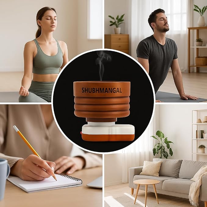 Electric Wooden Camphor Burner & Essential Oil Diffuser | Kapoor Dani for Pooja, Havan, Meditation | Fragrance Diffuser & Kappor Stand for Home & Office Use (Wooden)