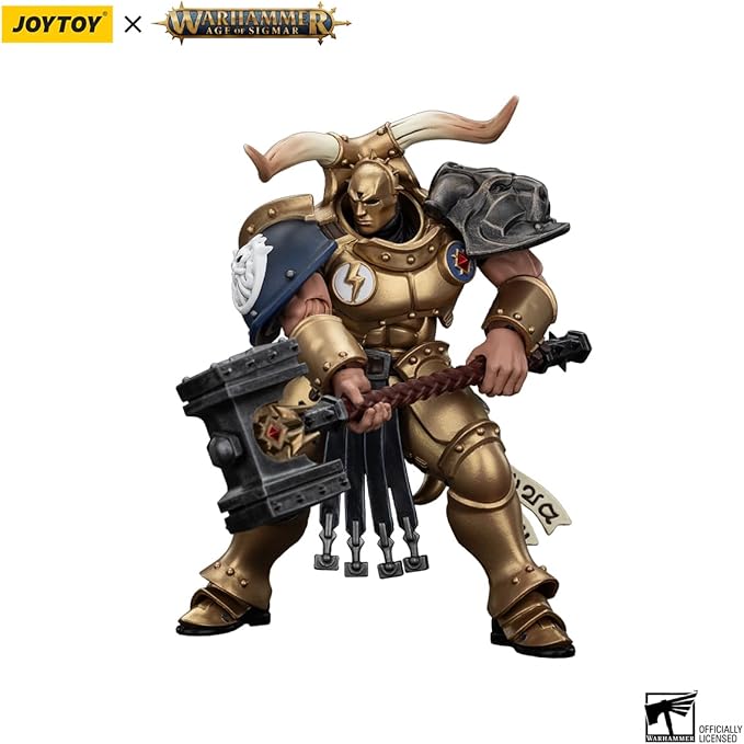 JOYTOY Warhammer 1/18 Action Figure Age of Sigmar Stormcast Eternals The Blacktalons Rostus Oxenhammer 5.35in Mecha Joy Toy Collection Model