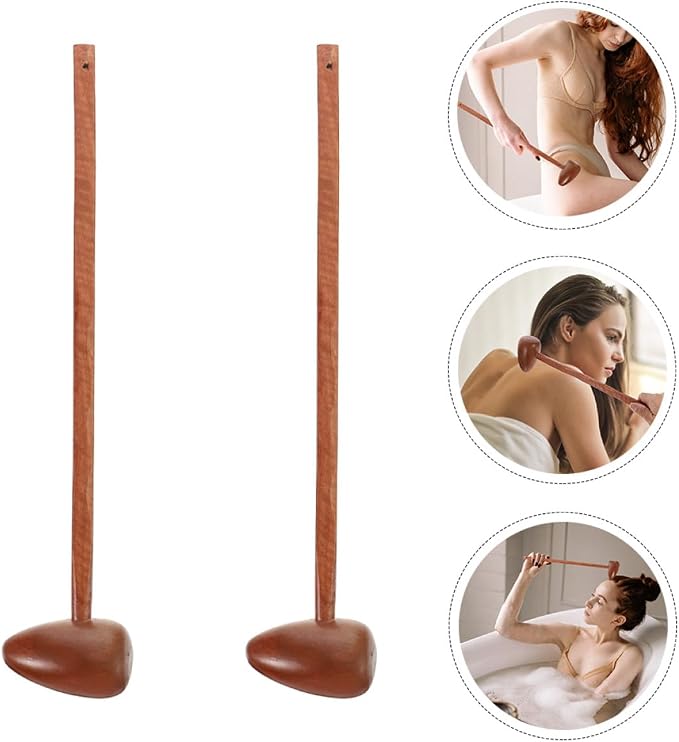 2 Pack Wooden Massage Hammers Body Massage Hammer Tools for Muscle Relief Blood Circulation Foot Relaxation and Trigger Point Therapy 16.53 in Length