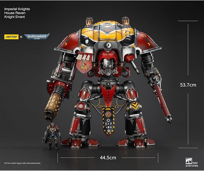 JOYTOY Warhammer 40k 1/18 Action Figure Imperial Knights House Raven Knight Errant 21in Mecha Joy Toy Collection Model