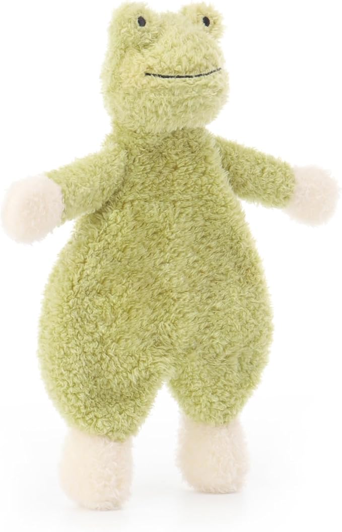 Apricot Lamb Stuffed Animals Security Blanket Green Frog Infant Nursery Character Blanket Luxury Snuggler Plush 10 Inches