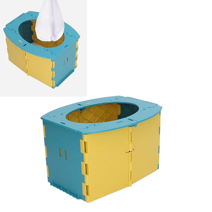 RiToEasysports Travel Potty,Portable and Foldable Toilet for Kids Boys Girls for Car, Camping, Outdoor, Indoor (Blue Yellow)