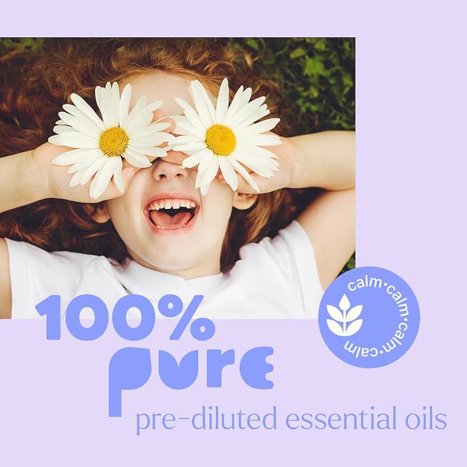 Plant Therapy Kids Calming The Child Essential Oil Blend 10 mL (1/3 oz) Relaxation and Soothing Blend, Tangerine, Lavender, & Roman Chamomile Essential Oils, Pure, KidSafe Pre-Diluted Roll-On