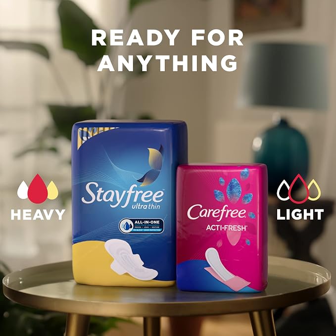 Stayfree Ultra Thin Regular Pads with Wings For Women, Reliable Protection and Absorbency of Feminine Moisture, Leaks and Periods, 36 count