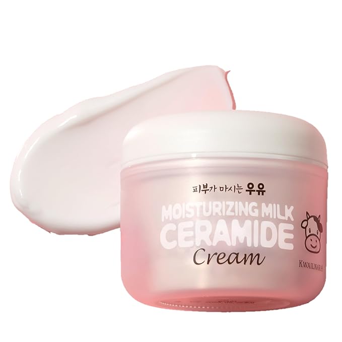KWAILNARA Ceramide Milk Facial Moisturizer (3.38 Fl Oz) – Korean Face Moisturizer for Barrier Repair & Deep Hydration | Milk Protein, Royal Jelly & Strengthening Ceramides | Non-Greasy Daily Care