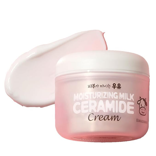 KWAILNARA Ceramide Milk Facial Moisturizer (3.38 Fl Oz) – Korean Face Moisturizer for Barrier Repair & Deep Hydration | Milk Protein, Royal Jelly & Strengthening Ceramides | Non-Greasy Daily Care