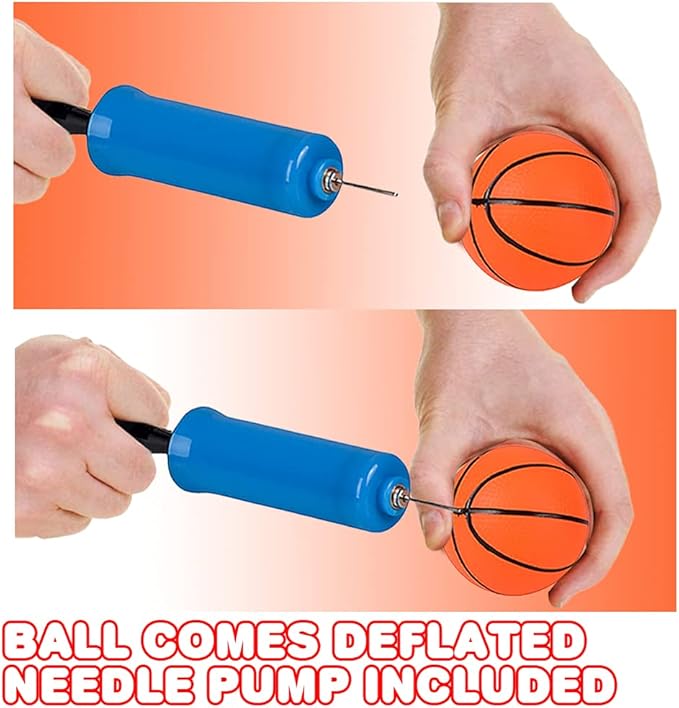ArtCreativity Mini Basketball Hoop Trash Can Set, Includes Clip-On Hoop with Backboard, Inflatable Ball and Pump, Fun Basketball Stocking Stuffers for Kids, Office Toys for Adults, Classroom Games
