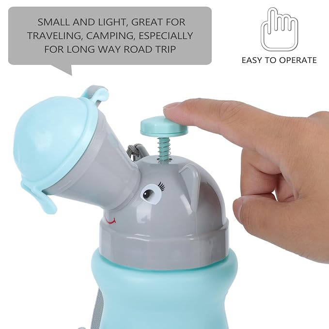BESPORTBLE Portable Urinal Bottle for Boys Emergency Car Potty Travel Urinal Portable with Lid Blue