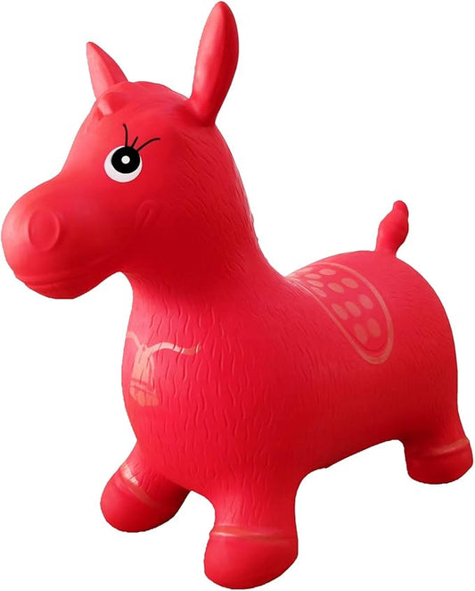 AppleRound Inflatable Ride-on Bouncy Animal Hopper – Horse, Cow or Unicorn – Kids Space Hopper Bouncer with Hand Pump – Jumping Toy for Indoor/Outdoor Play
