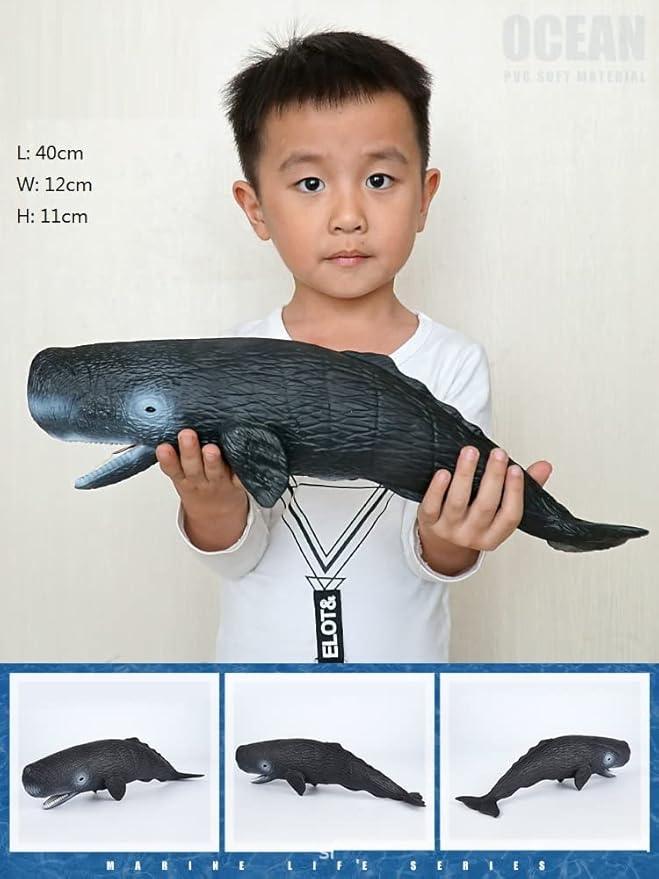 Simulated Ocean Big Animal, One pc 15Inch Soft Filled Rubber Sea Educational Toys (Sperm Whale)