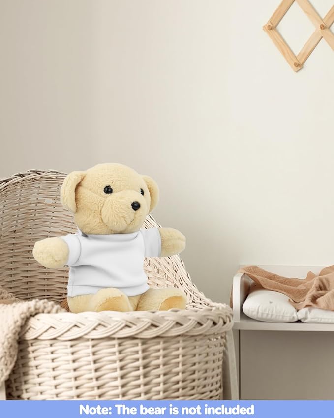 4 PCS Stuffed Bear Basic T Shirt Clothes for 10-12Inch, T Shirt Classic Crew Neck Bear, Cute Tiny Clothes DIY Bear Toy (for 10-12 Inch,White)
