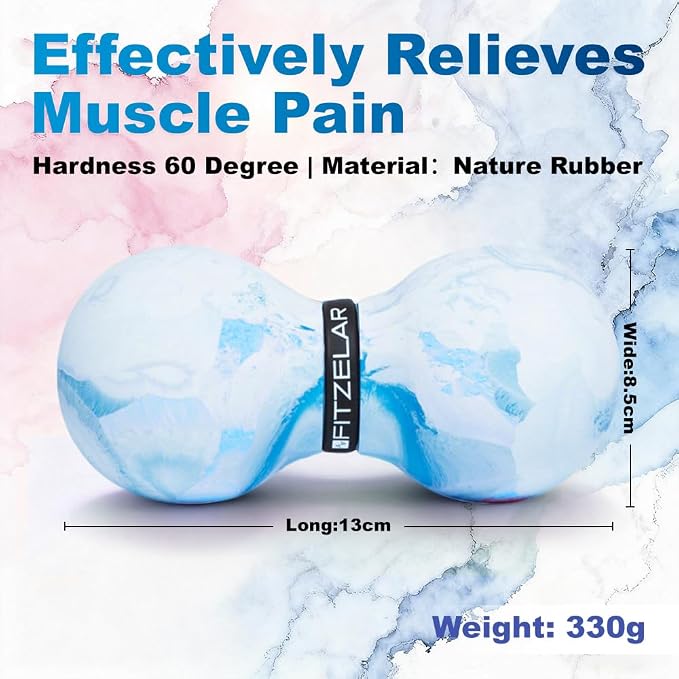 FITZELAR Massage Lacrosse Balls for Myofascial Release, Quality Certification, Massage Deep Tissue for Back and Shoulder, Trigger Point Therapy, Muscle Knots, Relieving Muscle Pain (2Blue)