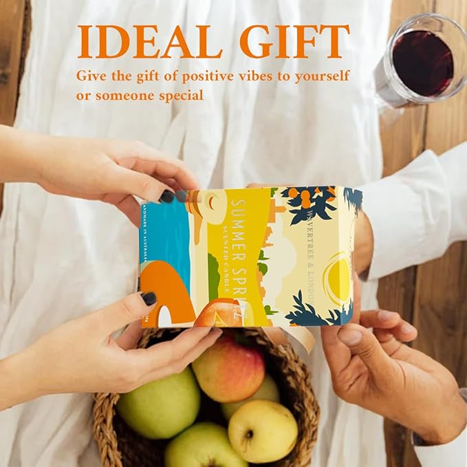 Luxury Summer Spritz Soy Wax Candle - Hand Poured in Australia, 11.66 oz Glass Jar Fancy Candle, Strong Scented, Non-Toxic, Long Lasting 60 Hour Burn, Refreshing Natural Citrus Candle Gift