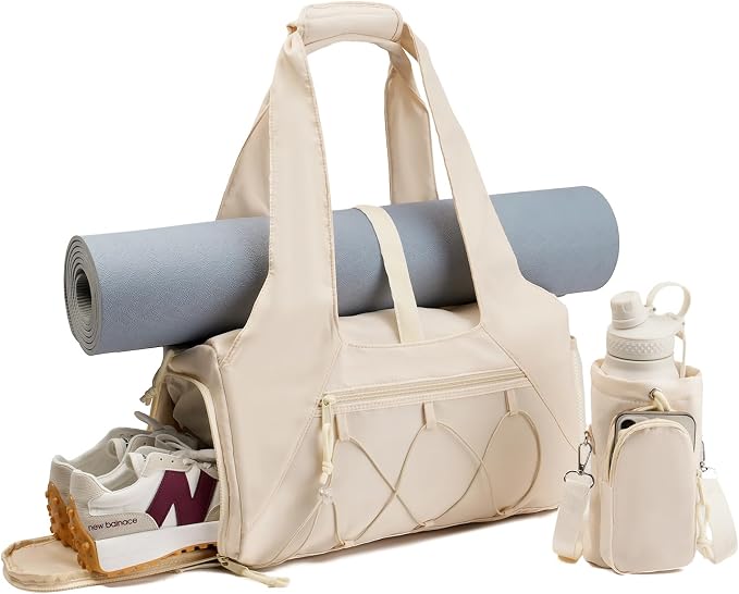 Handbag for Women Yoga Bag Large Capacity Yoga Pad Buckle with Shoe Compartment Water Bottle Sports Gym Bag Travel