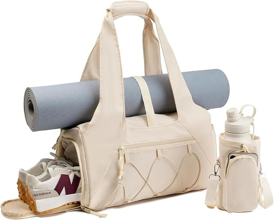 Handbag for Women Yoga Bag Large Capacity Yoga Pad Buckle with Shoe Compartment Water Bottle Sports Gym Bag Travel