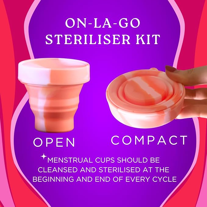 Sterilizer Kit for Menstrual Cup & Period Disc - Microwave Sterilizer - with Cute Portable Sterilizer Case & Flushable Period Wipes - Menstrual Cup Cleaner Kit for Maximum Feminine Care…