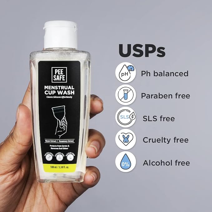 Pee Safe Menstrual Cup Wash 100ml | Orange Fragrance | Maintains Cup Hygiene…