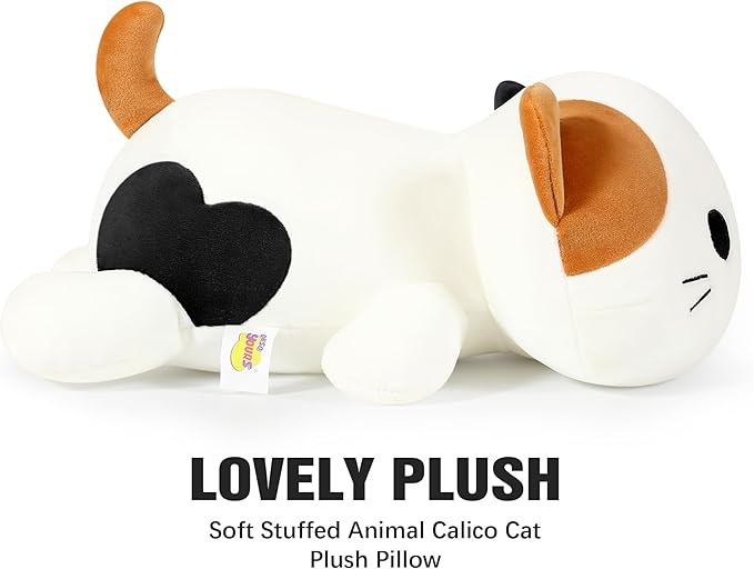 Onsoyours Original 9 Inch Cat Plush, Cute Calico Cat Stuffed Animal, Little Ultrasoft Kitten Plush Toy Kawaii Kitty Gift for Kids