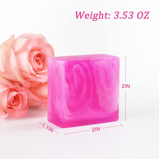 Yoni Soap Bars Feminine Wash 2 PCS, 100% Natural Organic Bar Soap for Women pH Balance, V Cleansing Soap for Daily Freshness & Odor Control, Handmade Rose Soap with Foaming Net 3.53 oz